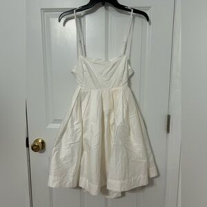 Forever 21 white spaghetti strap tie back mini dress with pockets